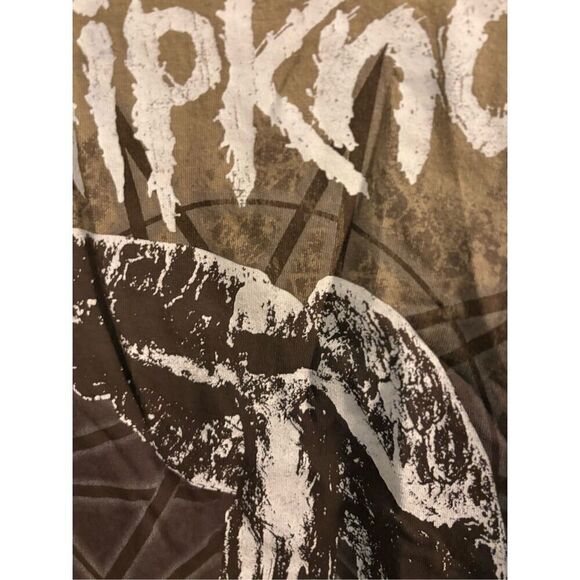 Slipknot🔥 Tan and Brown Cut Neck T-Shirt Women’s Size XL Concert Music - Picture 6 of 6